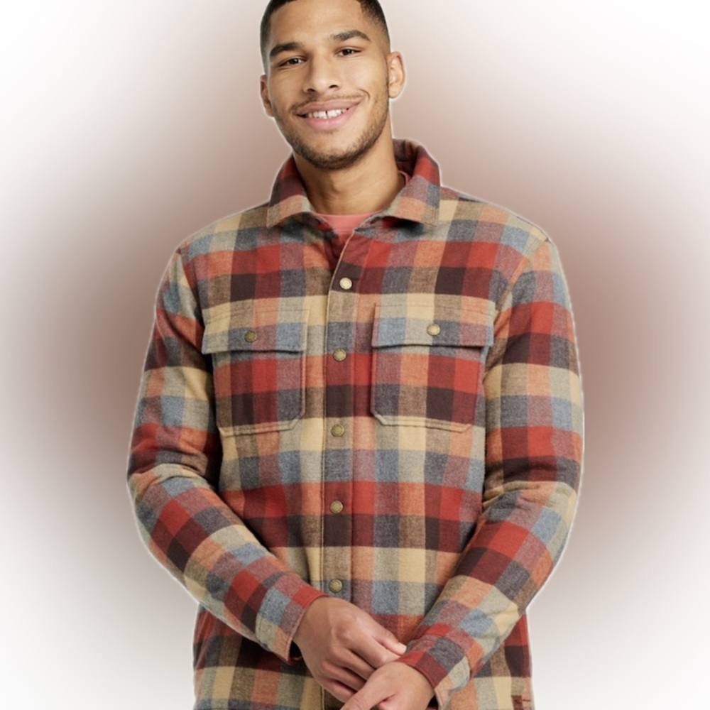 LLBEAN Men's PrimaLoft Lined Chamois Traditional Untucked Fit Plaid: XL